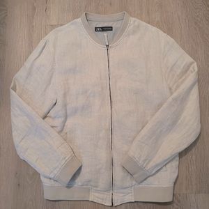 ZARA Linen zip up coat Made in Morocco